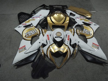Loja Carenagem Moto Suzuki GSXR 1000 K5 05-06 - Branco Ouro Lucky Strike Motul