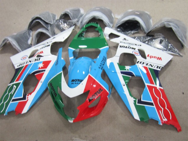 Loja Carenagem Moto Suzuki GSXR 600 K1 K2 K3 01-03 - Azul Verde Branco Motul Loja Carenagem Moto Suzuki GSXR 600 K1 K2 K3 01-03 - Azul Verde Branco Motul