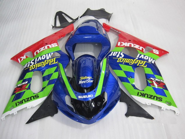 Loja Carenagem Moto Suzuki GSXR 600 K1 K2 K3 01-03 - Azul Verde Vermelho Telefumia Movistar Loja Carenagem Moto Suzuki GSXR 600 K1 K2 K3 01-03 - Azul Verde Vermelho Telefumia Movistar