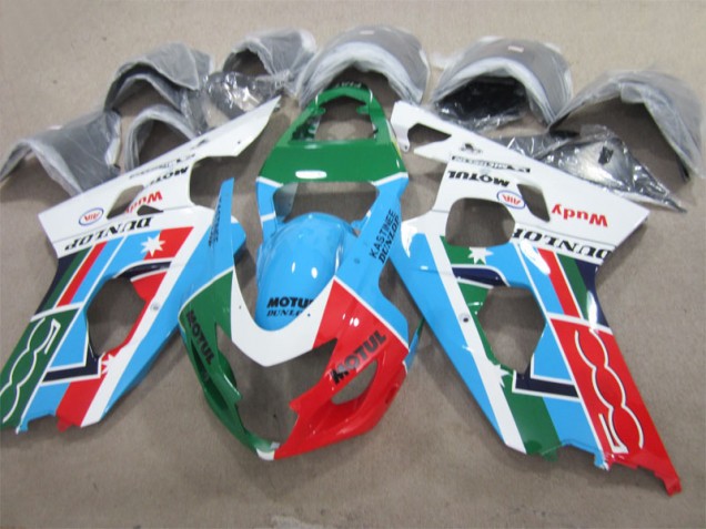Loja Carenagem Moto Suzuki GSXR 600 K4 04-05 - Azul Verde Vermelho Motul Loja Carenagem Moto Suzuki GSXR 600 K4 04-05 - Azul Verde Vermelho Motul