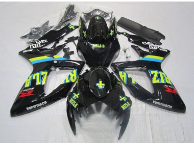 Loja Carenagem Moto Suzuki GSXR 600 K6 06-07 - Preto Amarelo Rizla