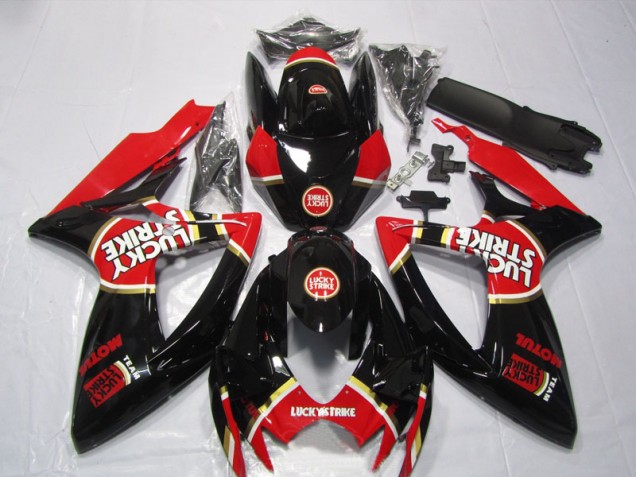 Loja Carenagem Moto Suzuki GSXR 600 K6 06-07 - Preto Vermelho Lucky Strike Motul Loja Carenagem Moto Suzuki GSXR 600 K6 06-07 - Preto Vermelho Lucky Strike Motul