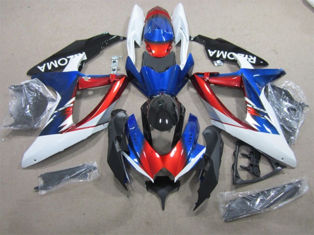 Loja Carenagem Moto Suzuki GSXR 600 K8 08-10 - Azul Vermelho Branco Loja Carenagem Moto Suzuki GSXR 600 K8 08-10 - Azul Vermelho Branco
