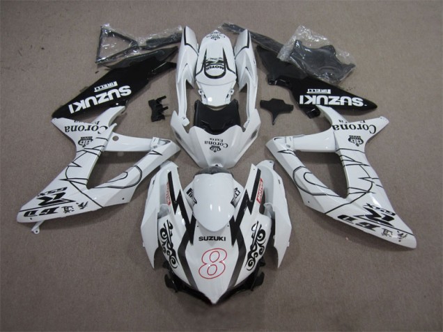Loja Carenagem Moto Suzuki GSXR 600 K8 08-10 - Branco Preto Corona Extra Motul 8 Loja Carenagem Moto Suzuki GSXR 600 K8 08-10 - Branco Preto Corona Extra Motul 8