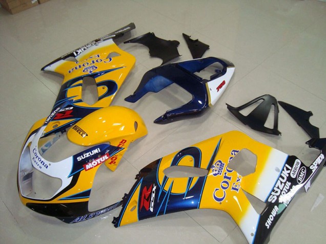Loja Carenagem Moto Suzuki GSXR 750 K1 K2 K3 01-03 - Amarelo Azul Corona Extra Motul