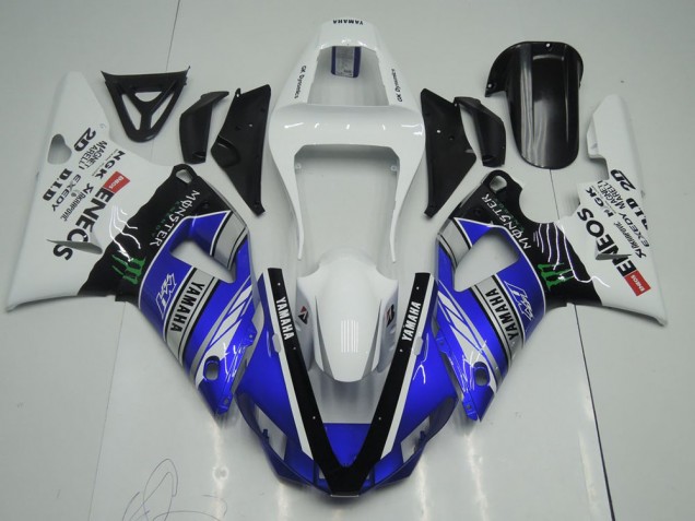 Loja Carenagem Moto Yamaha R1 00-01 - Azul Branco ENEOS Monster Loja Carenagem Moto Yamaha R1 00-01 - Azul Branco ENEOS Monster