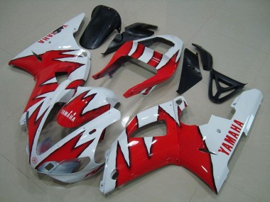 Loja Carenagem Moto Yamaha R1 00-01 - Branco Vermelho Chama