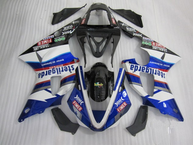 Loja Carenagem Moto Yamaha R1 00-01 - Preto Branco Azul Santander Loja Carenagem Moto Yamaha R1 00-01 - Preto Branco Azul Santander