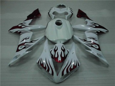 Loja Carenagem Moto Yamaha R1 04-06 - Branco Vermelho Chama