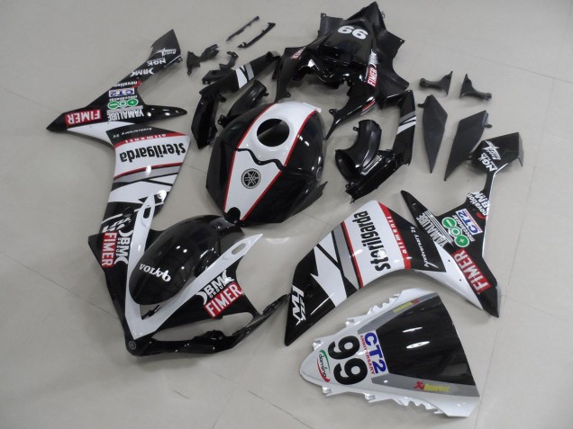 Loja Carenagem Moto Yamaha R1 07-08 - Preto Branco Adesivos Packs Loja Carenagem Moto Yamaha R1 07-08 - Preto Branco Adesivos Packs