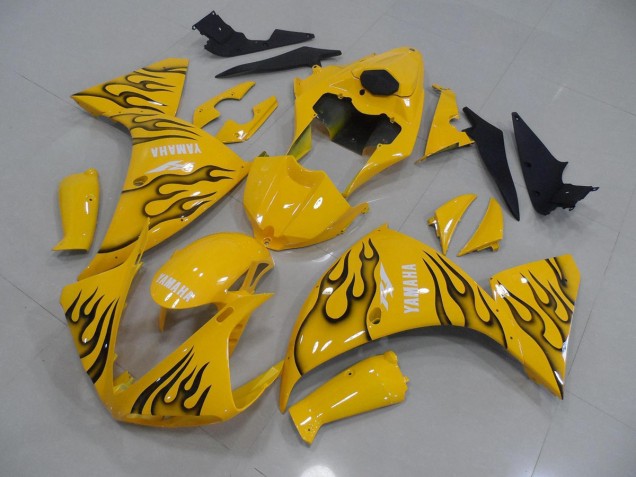 Loja Carenagem Moto Yamaha R1 09-11 - Amarelo Preto Chama Loja Carenagem Moto Yamaha R1 09-11 - Amarelo Preto Chama