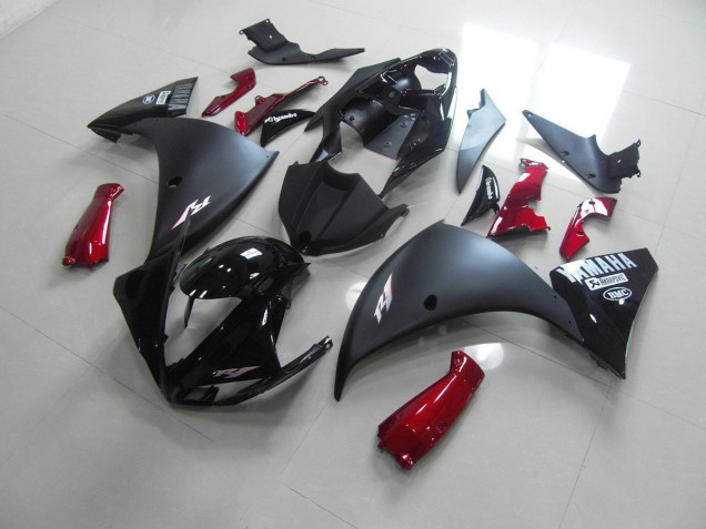 Loja Carenagem Moto Yamaha R1 09-11 - Preto Fosco Vermelho Loja Carenagem Moto Yamaha R1 09-11 - Preto Fosco Vermelho