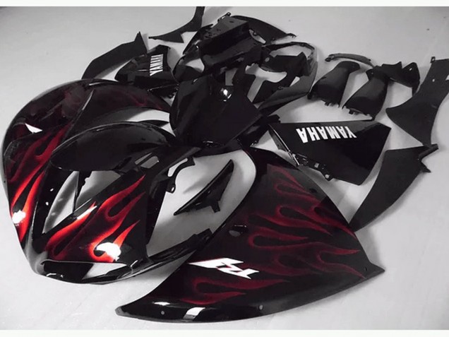 Loja Carenagem Moto Yamaha R1 09-11 - Vermelho Preto Chama Loja Carenagem Moto Yamaha R1 09-11 - Vermelho Preto Chama