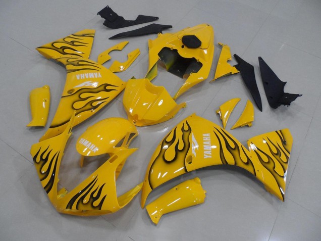 Loja Carenagem Moto Yamaha R1 12-14 - Amarelo Preto Chama Loja Carenagem Moto Yamaha R1 12-14 - Amarelo Preto Chama