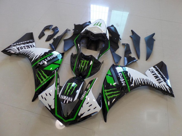 Loja Carenagem Moto Yamaha R1 12-14 - Branco Verde Grande Monster Loja Carenagem Moto Yamaha R1 12-14 - Branco Verde Grande Monster