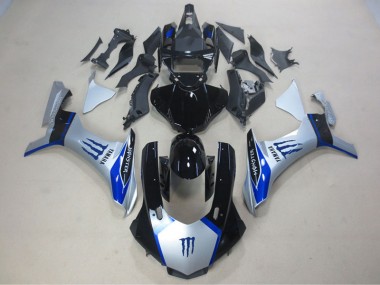 Loja Carenagem Moto Yamaha R1 15-19 - Prata Preto Azul Monster