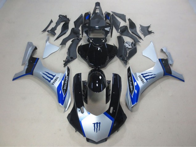 Loja Carenagem Moto Yamaha R1 15-19 - Prata Preto Azul Monster Loja Carenagem Moto Yamaha R1 15-19 - Prata Preto Azul Monster