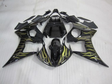 Loja Carenagem Moto Yamaha R6 03-05 - Preto & Amarelo Chama