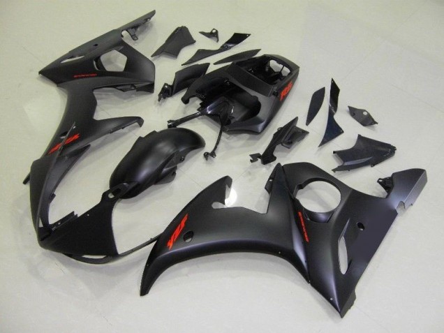 Loja Carenagem Moto Yamaha R6 03-05 - Preto Fosco Vermelho Decalques