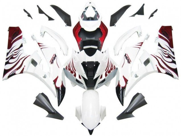 Loja Carenagem Moto Yamaha R6 06-07 - Branco Vermelho Chama Loja Carenagem Moto Yamaha R6 06-07 - Branco Vermelho Chama