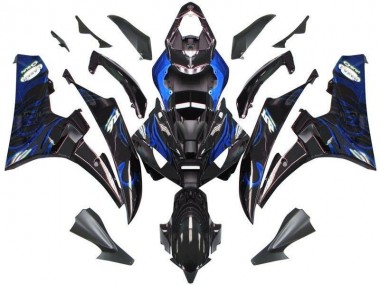 Loja Carenagem Moto Yamaha R6 06-07 - Preto Azul Chama