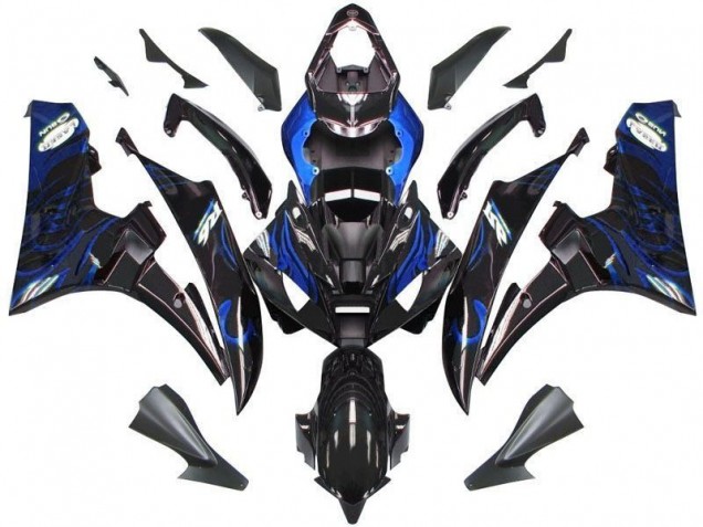 Loja Carenagem Moto Yamaha R6 06-07 - Preto Azul Chama Loja Carenagem Moto Yamaha R6 06-07 - Preto Azul Chama