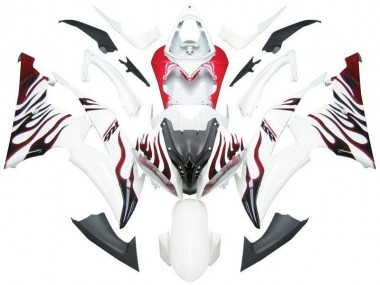 Loja Carenagem Moto Yamaha R6 08-16 - Branco Vermelho Chama R6