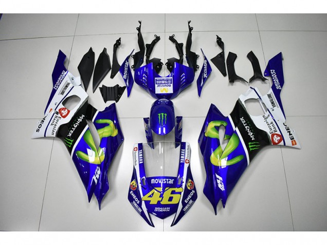 Loja Carenagem Moto Yamaha R6 17-23 - Monster Azul Movistar 46 Loja Carenagem Moto Yamaha R6 17-23 - Monster Azul Movistar 46