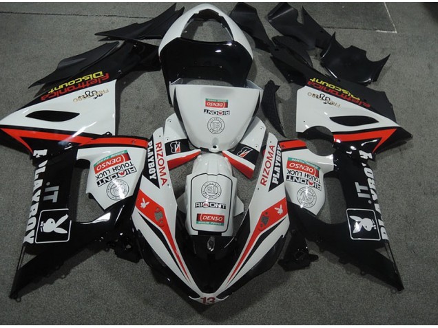 Loja Carroçaria Moto Kawasaki ZX6R 05-06 - Branco Preto Rizoma Playboy Loja Carroçaria Moto Kawasaki ZX6R 05-06 - Branco Preto Rizoma Playboy