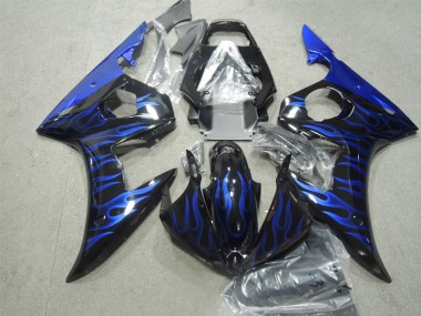 Loja Carroçaria Moto Yamaha R6 03-05 - Preto Azul Chama