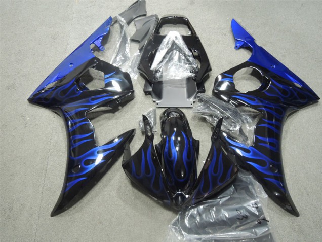Loja Carroçaria Moto Yamaha R6 03-05 - Preto Azul Chama Loja Carroçaria Moto Yamaha R6 03-05 - Preto Azul Chama