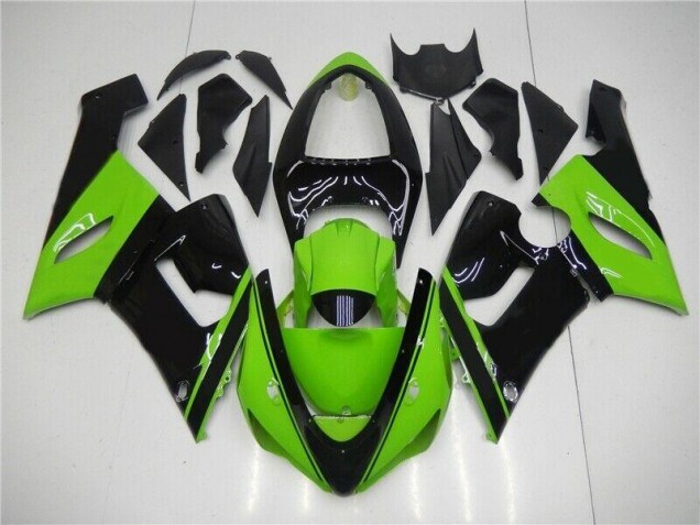Loja Injeção Kit Carenagem Kawasaki ZX6R 05-06 - Verde Preto Loja Injeção Kit Carenagem Kawasaki ZX6R 05-06 - Verde Preto