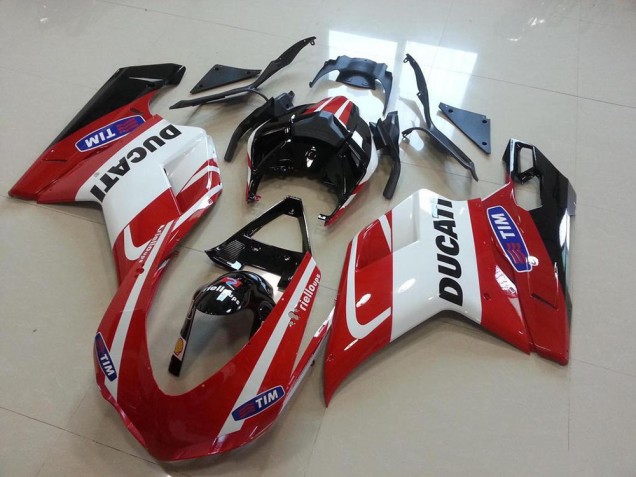 Loja Injeção Kit Carenagem Moto Ducati 848 1098 1198 07-14 - Vermelho Branco Loja Injeção Kit Carenagem Moto Ducati 848 1098 1198 07-14 - Vermelho Branco