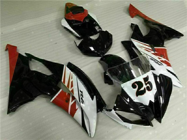 Loja Injeção Kit Carenagem Moto Yamaha R6 08-16 - Branco Preto Loja Injeção Kit Carenagem Moto Yamaha R6 08-16 - Branco Preto