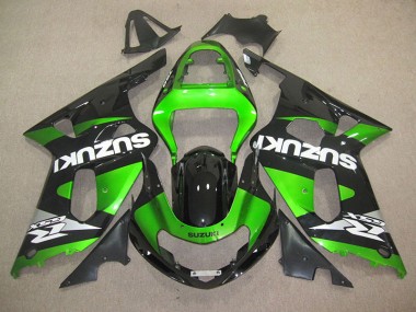 Loja Injeção Kits Carenagem Moto Suzuki GSXR 600 K1 K2 K3 01-03 - Preto Verde