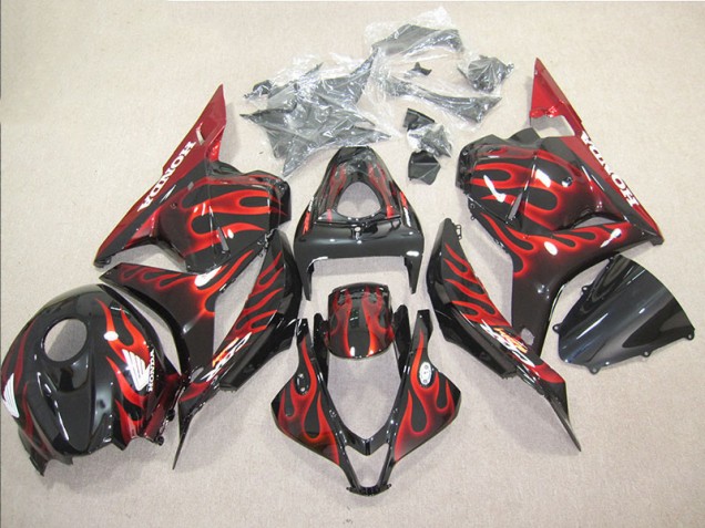 Loja Kit Carenagem Moto Honda CBR 600RR 09-12 - Preto Vermelho Chama Loja Kit Carenagem Moto Honda CBR 600RR 09-12 - Preto Vermelho Chama