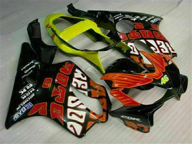 Loja Kit Completo Carenagem Moto Honda CBR 600 F4i 01-03 - Laranja Preto Loja Kit Completo Carenagem Moto Honda CBR 600 F4i 01-03 - Laranja Preto