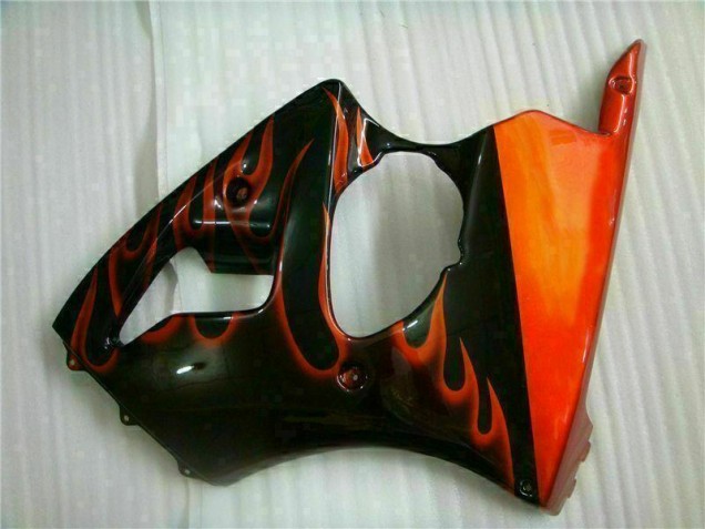 Loja Kit Completo Carenagem Moto Kawasaki ZX6R 00-02 - Preto Vermelho Chama Loja Kit Completo Carenagem Moto Kawasaki ZX6R 00-02 - Preto Vermelho Chama
