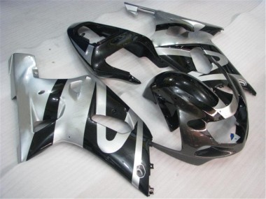 Loja Kit Completo Carenagem Moto Suzuki GSXR 600 / 750 K1 K2 K3 01-03 - Prata Preto