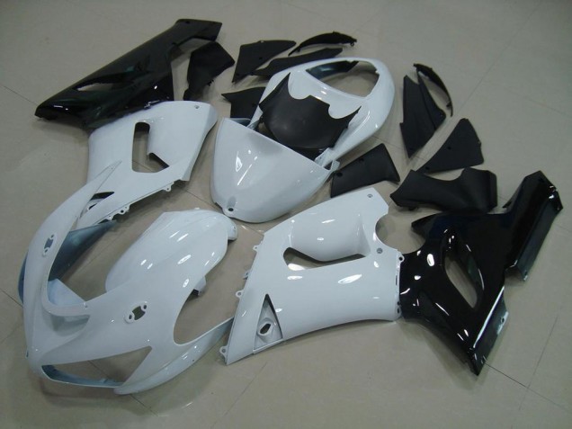 Loja Kits Carenagem Moto Kawasaki ZX6R 05-06 - Branco Preto Loja Kits Carenagem Moto Kawasaki ZX6R 05-06 - Branco Preto
