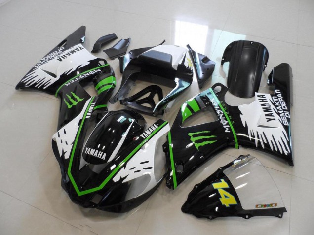 Loja Kits Carenagem Moto Yamaha R1 00-01 - Preto Branco Verde Monster Loja Kits Carenagem Moto Yamaha R1 00-01 - Preto Branco Verde Monster