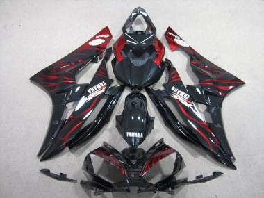 Loja Kits Carenagem Moto Yamaha R6 06-07 - Preto Vermelho Chama