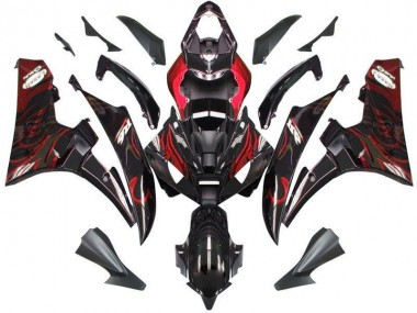 Loja Kits Completo Carenagem Moto Yamaha R6 06-07 - Preto Vermelho Chama