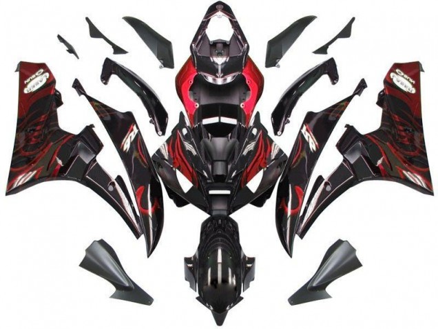 Loja Kits Completo Carenagem Moto Yamaha R6 06-07 - Preto Vermelho Chama Loja Kits Completo Carenagem Moto Yamaha R6 06-07 - Preto Vermelho Chama