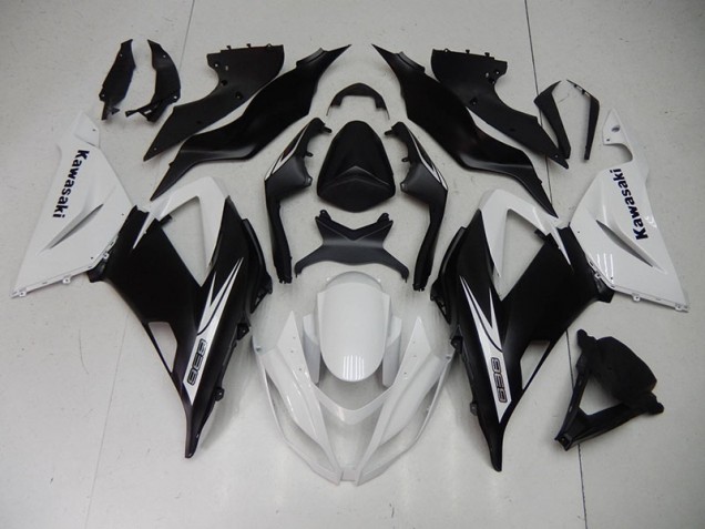 Loja Moto Plástico Kawasaki ZX6R 13-18 - Preto Branco Loja Moto Plástico Kawasaki ZX6R 13-18 - Preto Branco