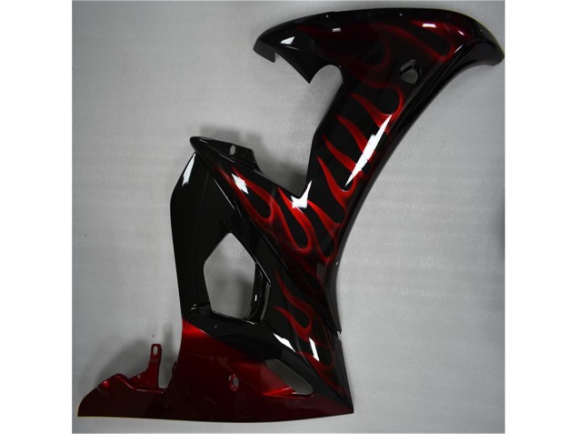 Loja Moto Plástico Yamaha R6 03-05 - Preto Vermelho Chama Loja Moto Plástico Yamaha R6 03-05 - Preto Vermelho Chama
