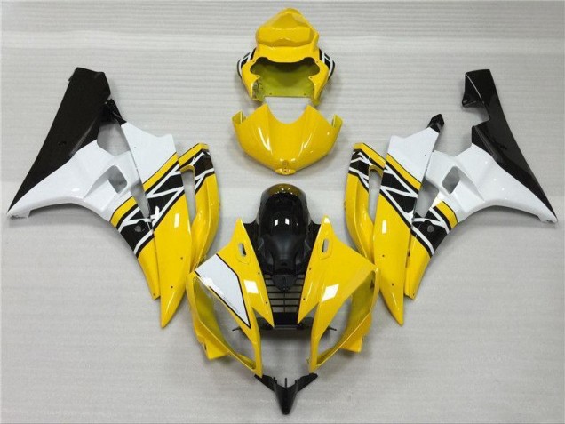 Loja Moto Plástico Yamaha R6 06-07 - Amarelo Branco Preto Loja Moto Plástico Yamaha R6 06-07 - Amarelo Branco Preto
