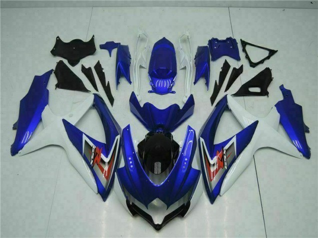 Loja Moto Plásticos Suzuki GSXR 600 / 750 K8 08-10 - Azul Branco Loja Moto Plásticos Suzuki GSXR 600 / 750 K8 08-10 - Azul Branco