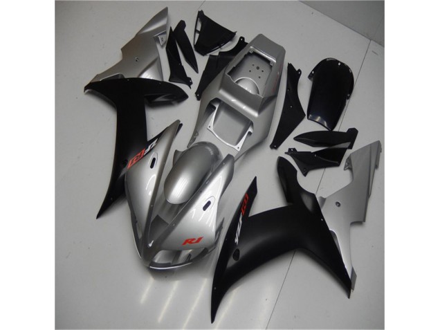 Loja Moto Plásticos Yamaha R1 02-03 - Prata Preto Loja Moto Plásticos Yamaha R1 02-03 - Prata Preto