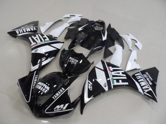 Loja Moto Plásticos Yamaha R1 09-11 - Preto Branco Fiat Loja Moto Plásticos Yamaha R1 09-11 - Preto Branco Fiat